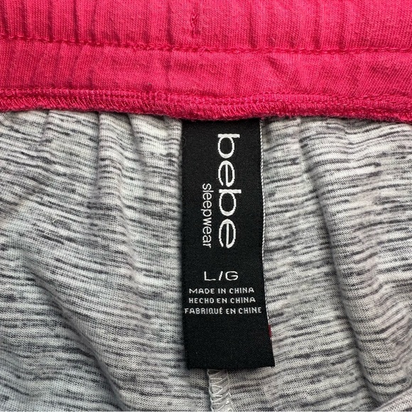 Bebe Mini Sweatshorts. Large. Gray and Pink. - Picture 3 of 7